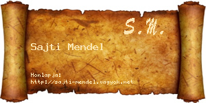 Sajti Mendel névjegykártya